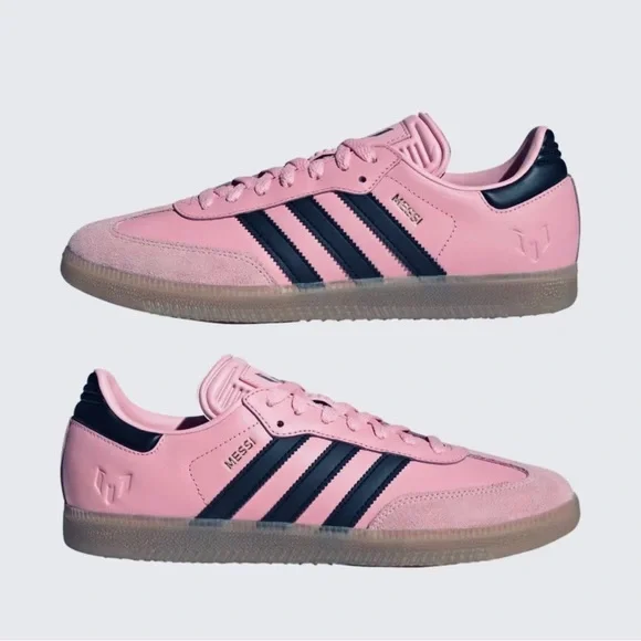 NIB ADIDAS MESSI CLASSIC SAMBA PINK INDOOR LEATHER SOCCER SHOES MENS 10 - Picture 3 of 16